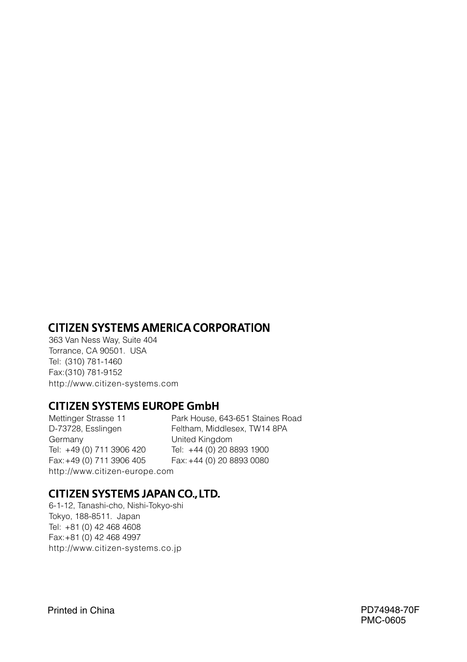 CITIZEN PD-24 User Manual | Page 56 / 56