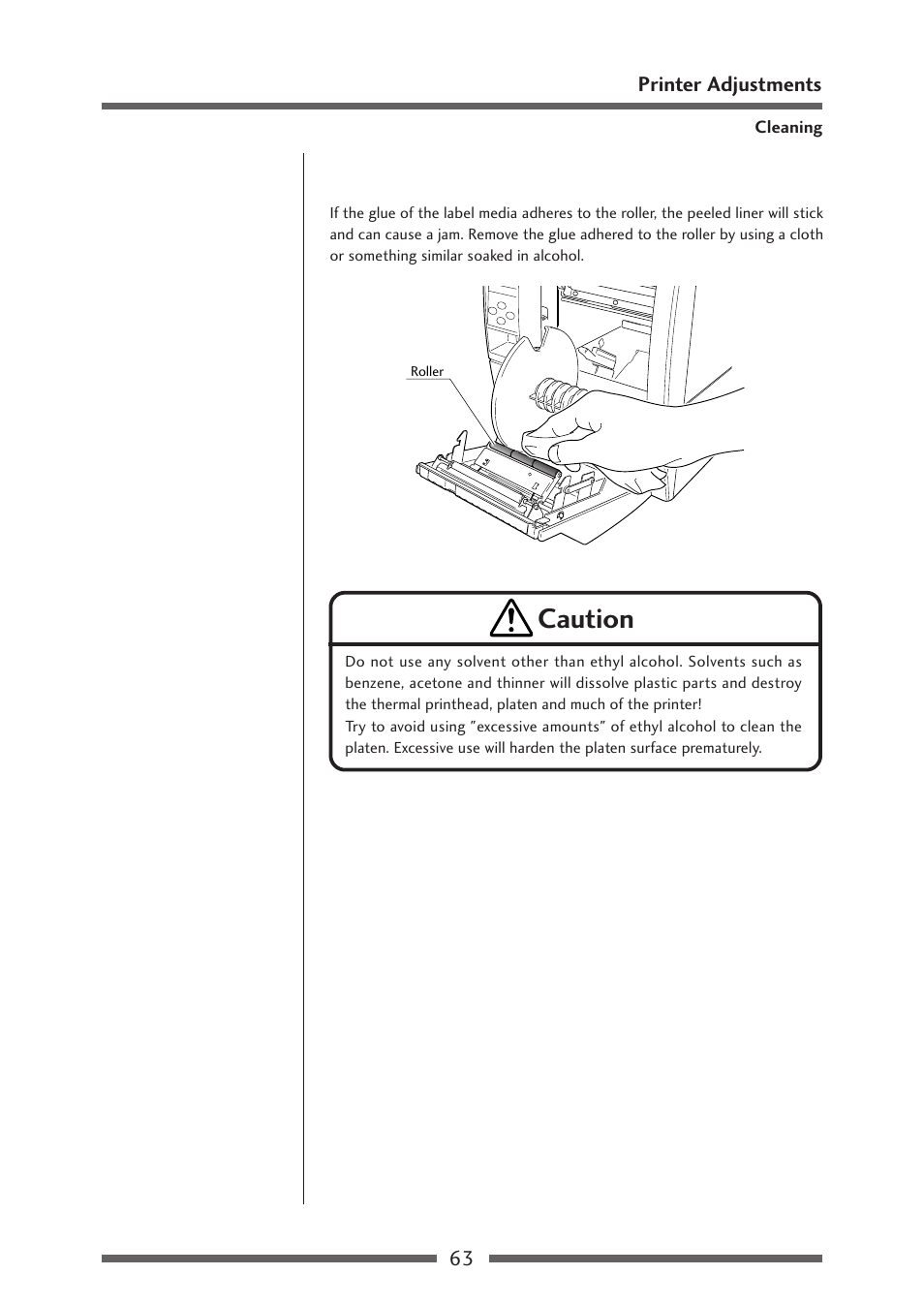 Caution | CITIZEN CL-S700R User Manual | Page 63 / 80