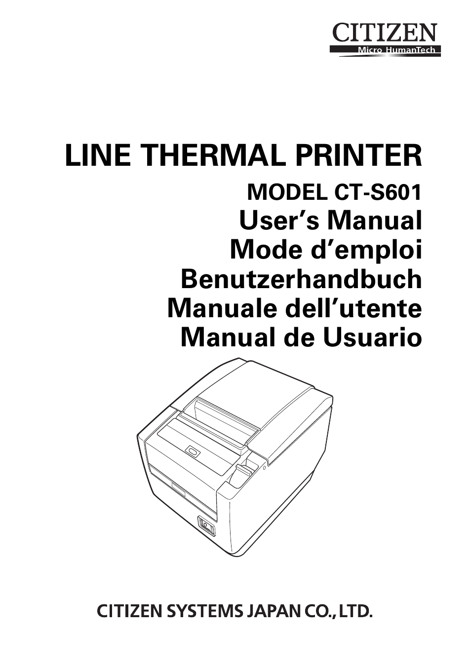 CITIZEN LINE THERMAL PRINTER CT-S601 User Manual | 220 pages