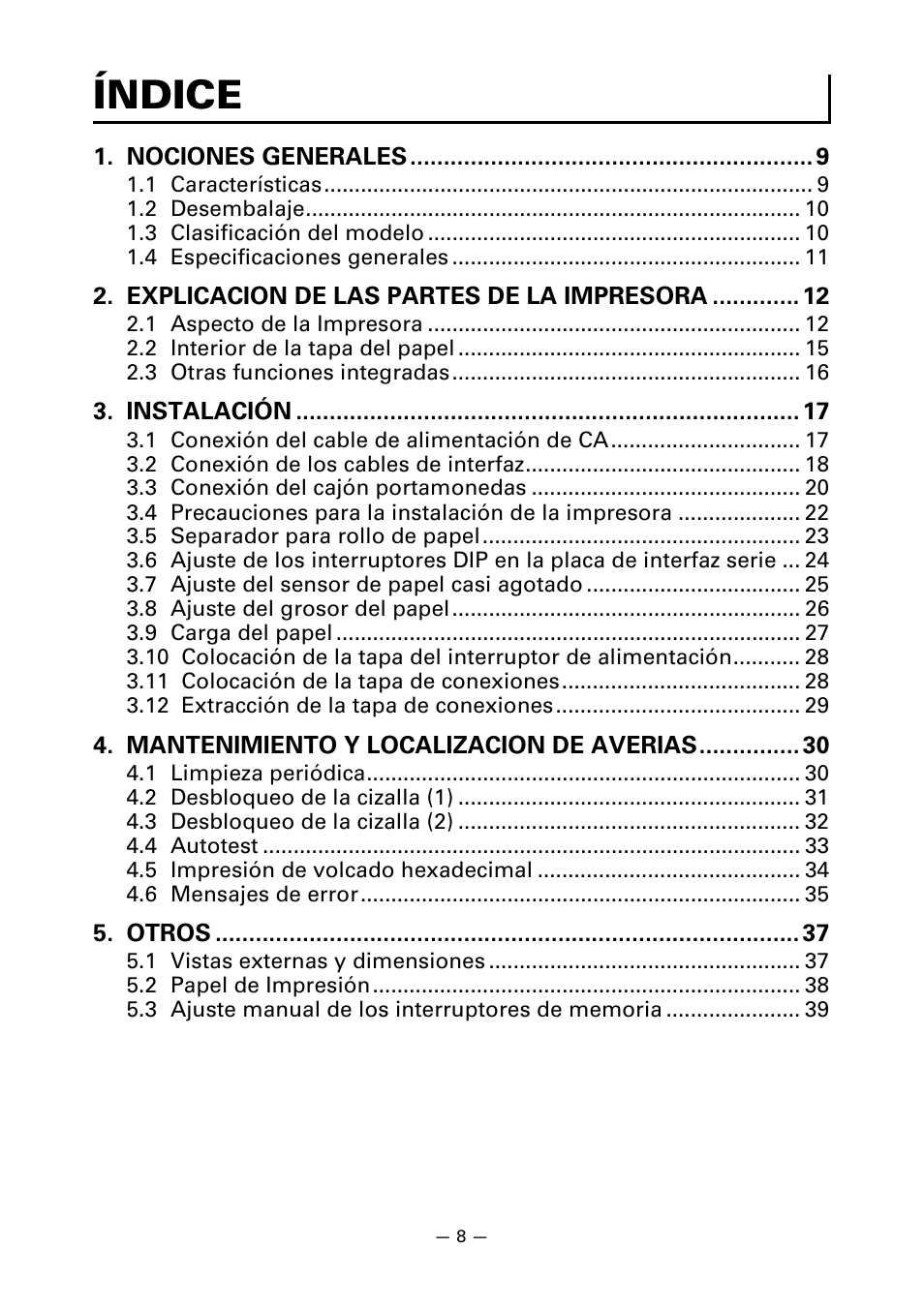 Índice | CITIZEN LINE THERMAL PRINTER CT-S601 User Manual | Page 184 / 220