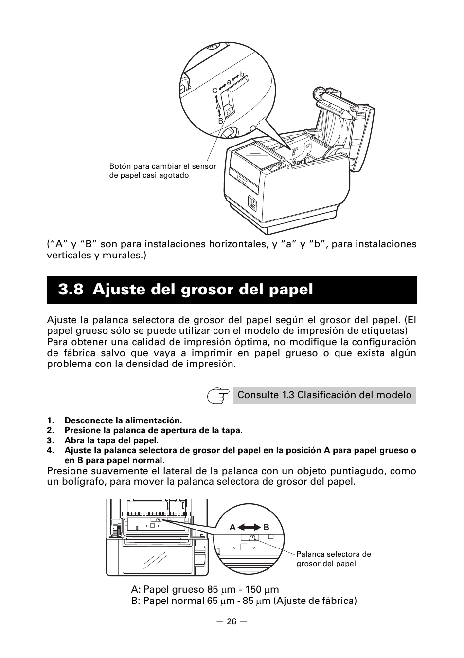 8 ajuste del grosor del papel | CITIZEN LINE THERMAL PRINTER CT-S601 User Manual | Page 202 / 220