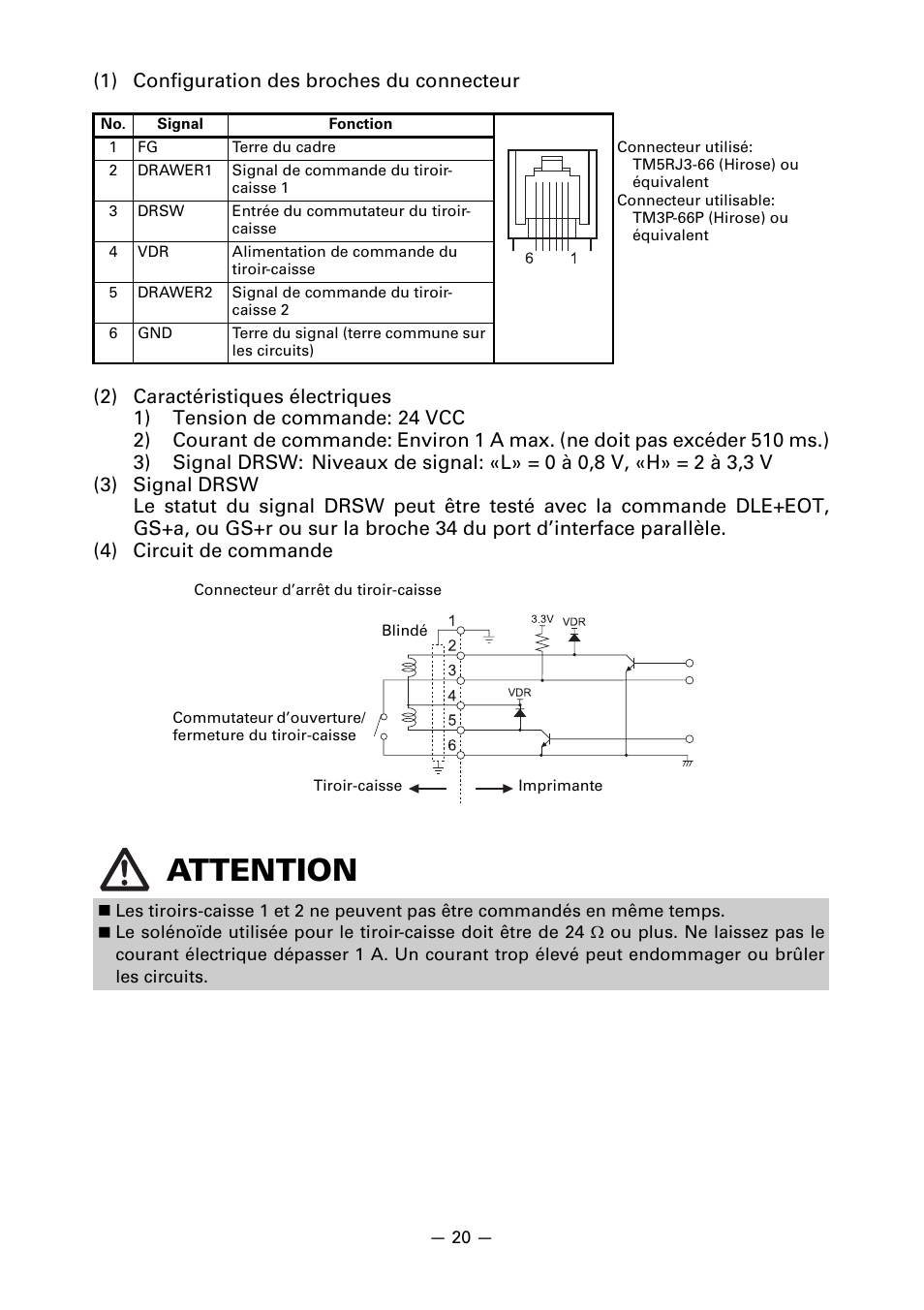 Attention | CITIZEN LINE THERMAL PRINTER CT-S601 User Manual | Page 67 / 220