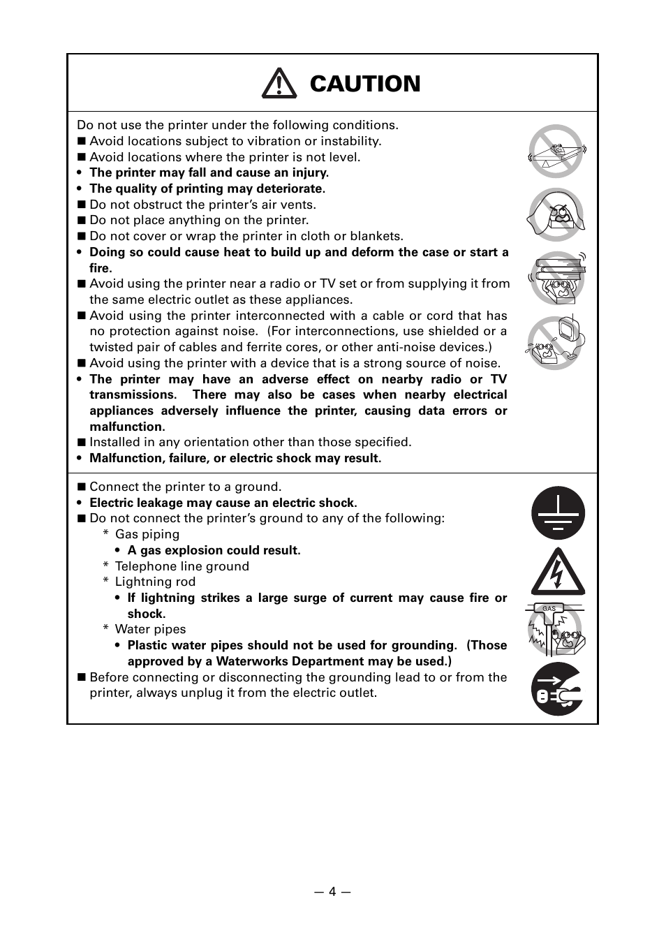 Caution | CITIZEN LINE THERMAL PRINTER CT-S601 User Manual | Page 8 / 220