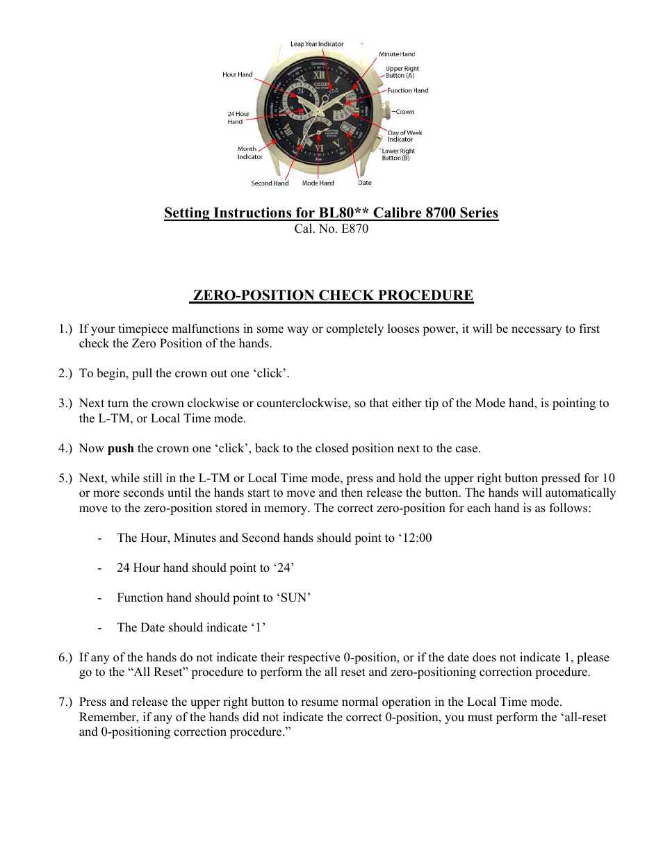 CITIZEN CALIBRE 8700 User Manual | Page 4 / 8