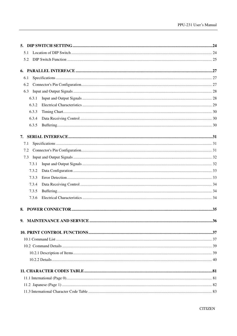 CITIZEN PPU-231 User Manual | Page 12 / 100