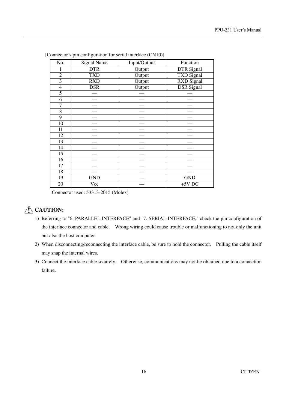 CITIZEN PPU-231 User Manual | Page 29 / 100