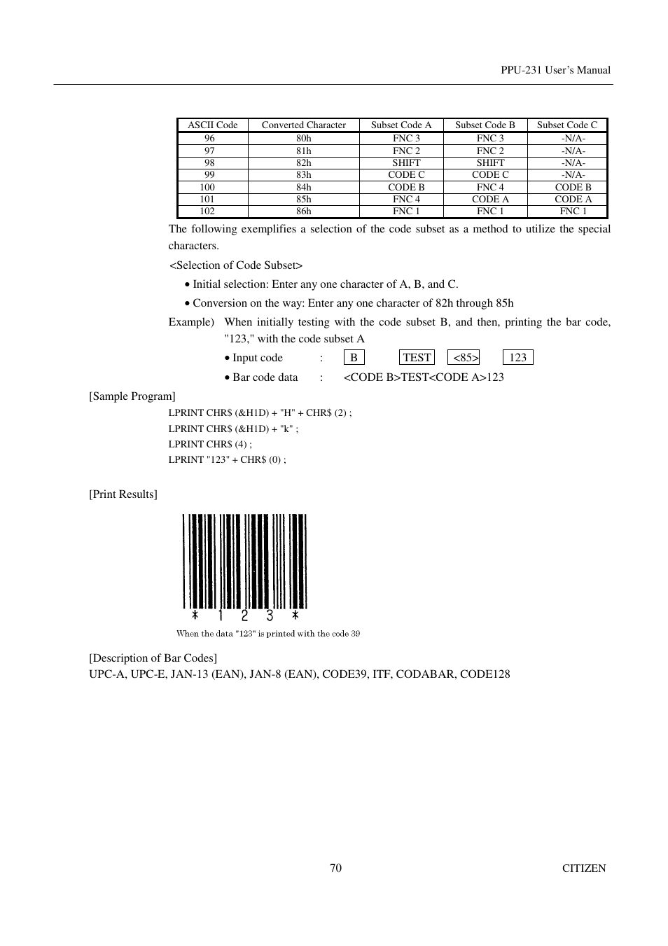CITIZEN PPU-231 User Manual | Page 83 / 100