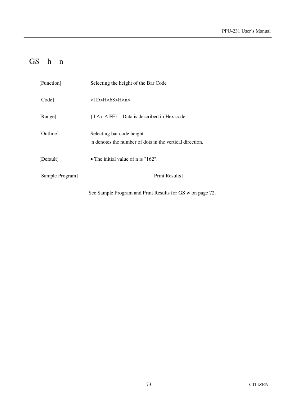 Gs h n | CITIZEN PPU-231 User Manual | Page 86 / 100