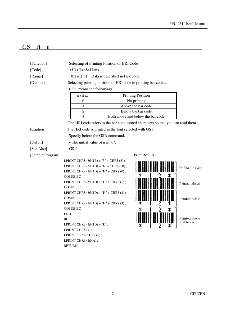 Gs h n | CITIZEN PPU-231 User Manual | Page 87 / 100