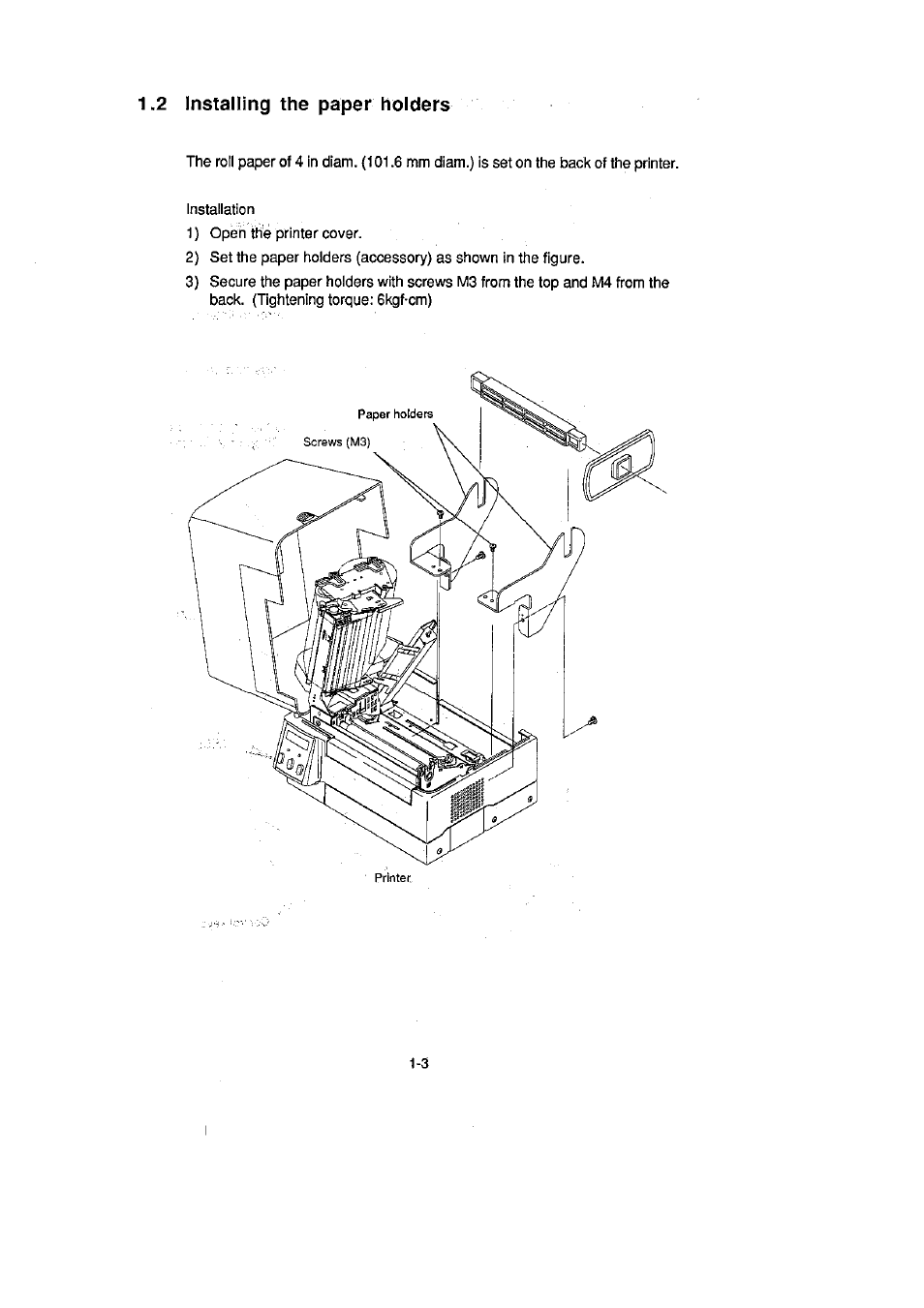 2 installing the paper holders, 2 installing the paper holders. . . . : -3 | CITIZEN CLP-2001 User Manual | Page 15 / 68