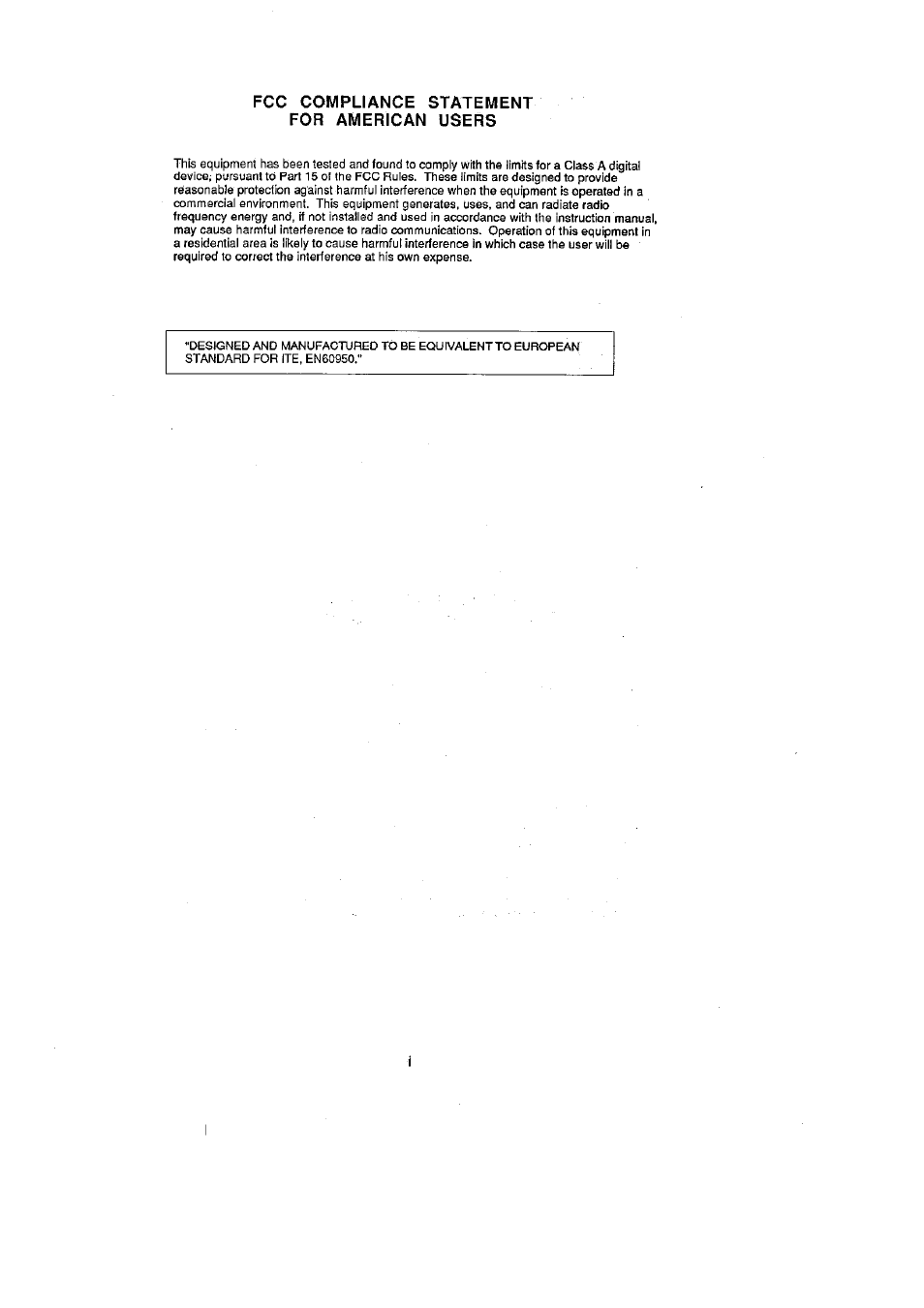 Fcc compliance statement for american users | CITIZEN CLP-2001 User Manual | Page 2 / 68
