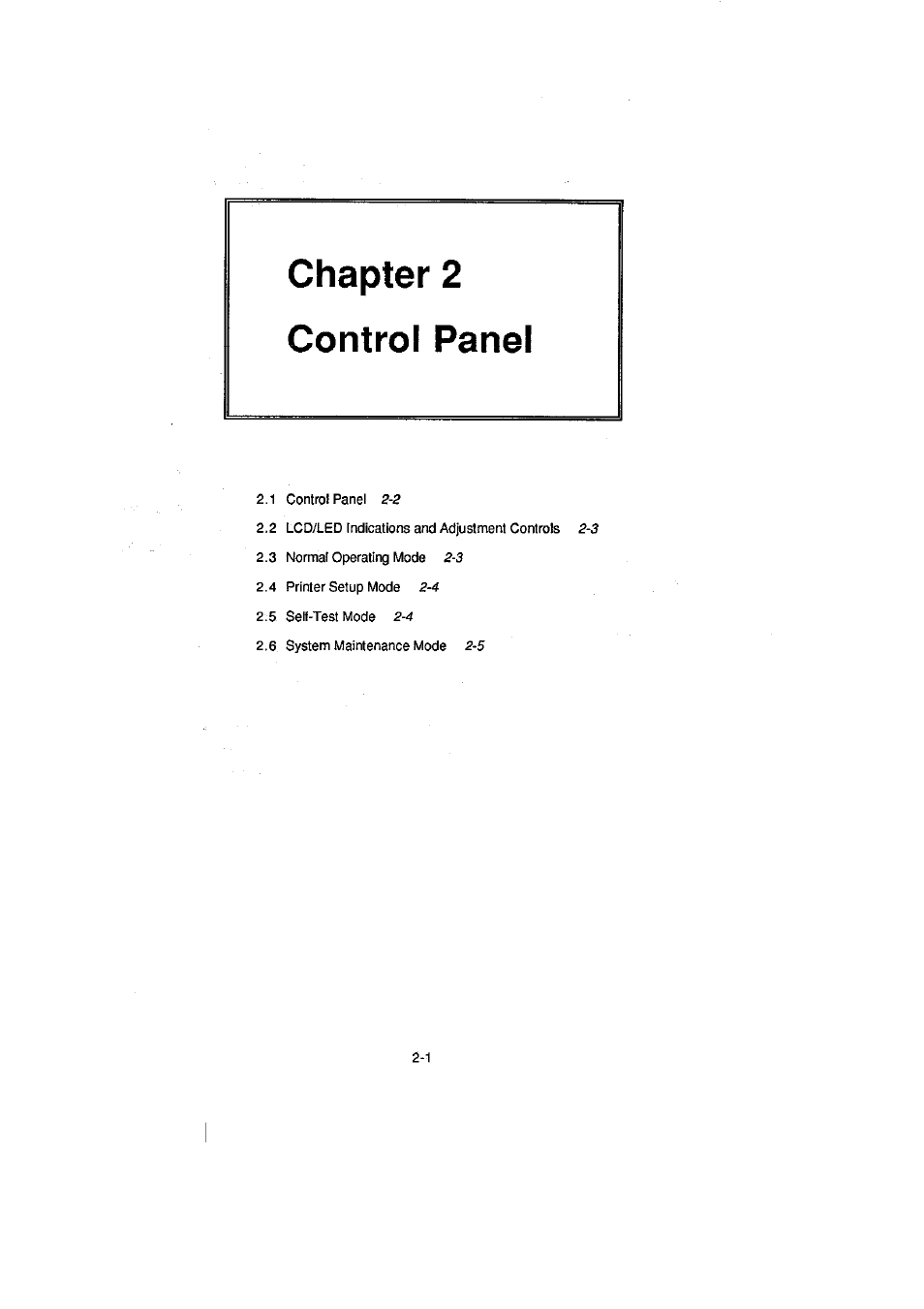 Chapter 2 control panel | CITIZEN CLP-2001 User Manual | Page 23 / 68