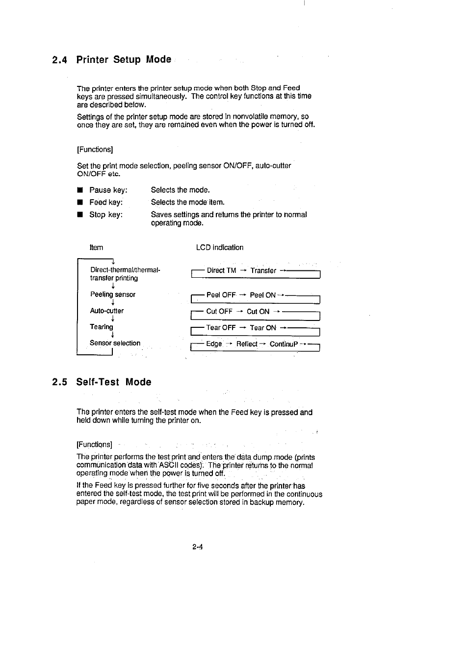 4 printer setup mode, 5 self-test mode | CITIZEN CLP-2001 User Manual | Page 26 / 68