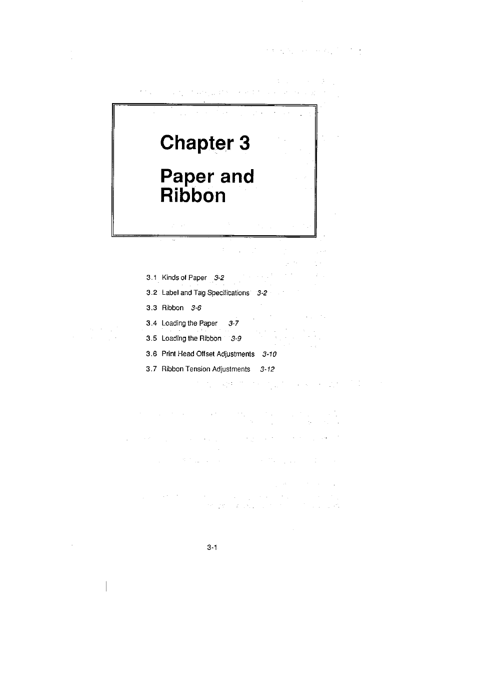 Chapter 3, Paper and ribbon, Chapter 3 paper and ribbon | CITIZEN CLP-2001 User Manual | Page 29 / 68