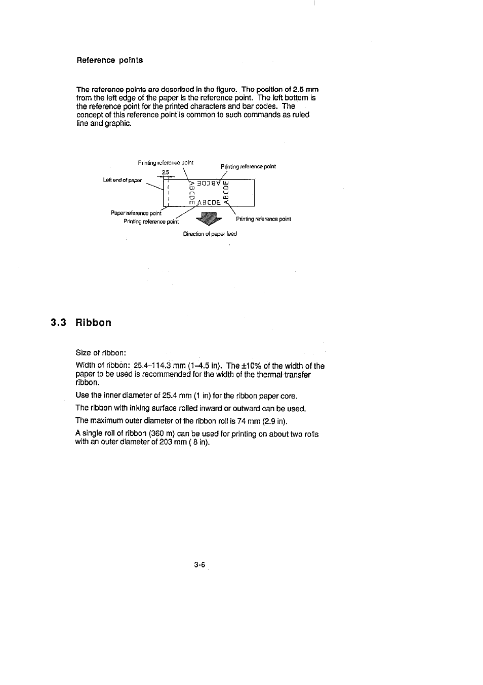 Reference points, 3 ribbon | CITIZEN CLP-2001 User Manual | Page 34 / 68