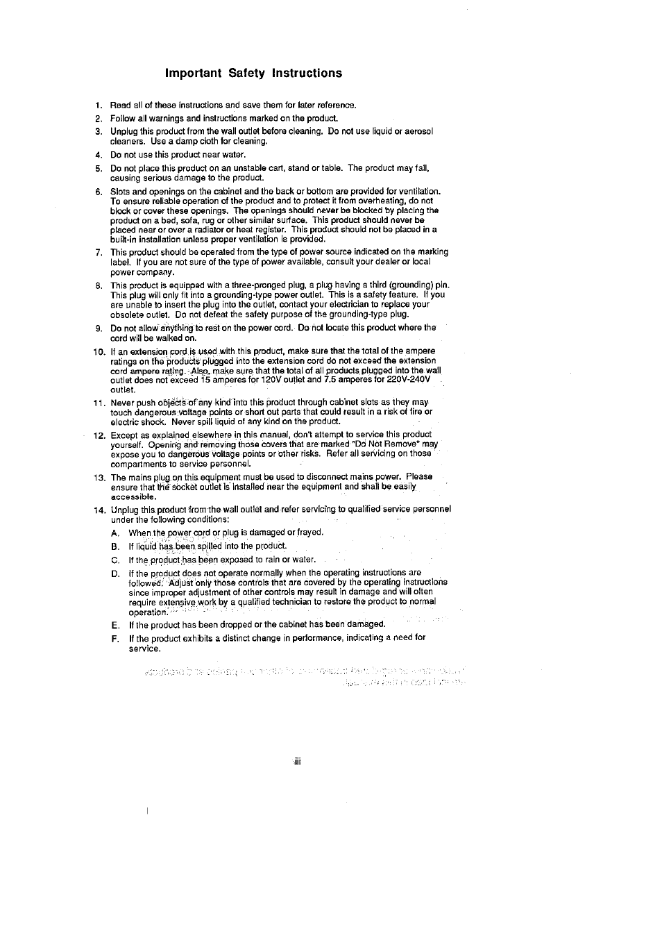 Important safety instructions | CITIZEN CLP-2001 User Manual | Page 4 / 68