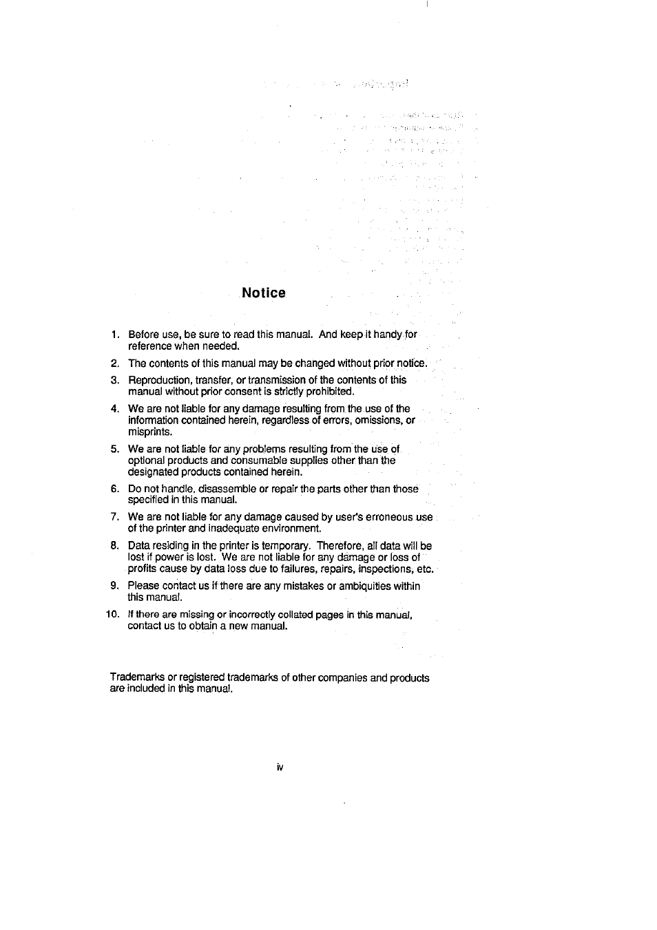 Notice | CITIZEN CLP-2001 User Manual | Page 5 / 68