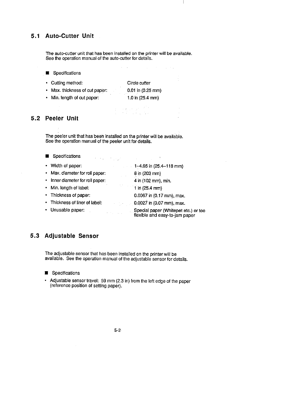 1 auto-cutter unit, 2 peeler unit, 3 adjustable sensor | 1 auto-cutter unit -2, 2 peeler unit -2 5.3 adjustable sensor -2 | CITIZEN CLP-2001 User Manual | Page 50 / 68