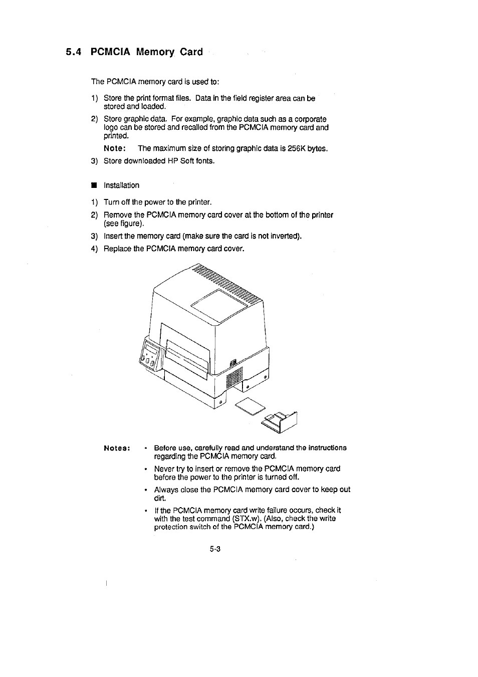 4 pcmcia memory card, 4 memory card -3 | CITIZEN CLP-2001 User Manual | Page 51 / 68