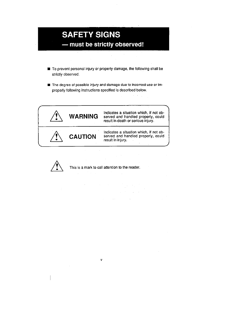 Safety signs | CITIZEN CLP-2001 User Manual | Page 6 / 68