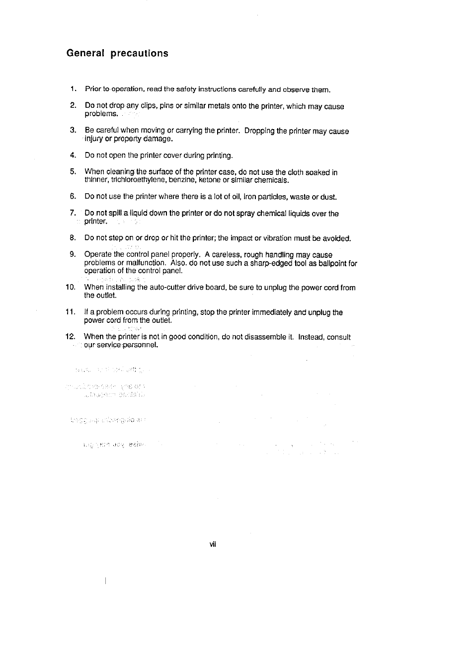 General precautions | CITIZEN CLP-2001 User Manual | Page 8 / 68