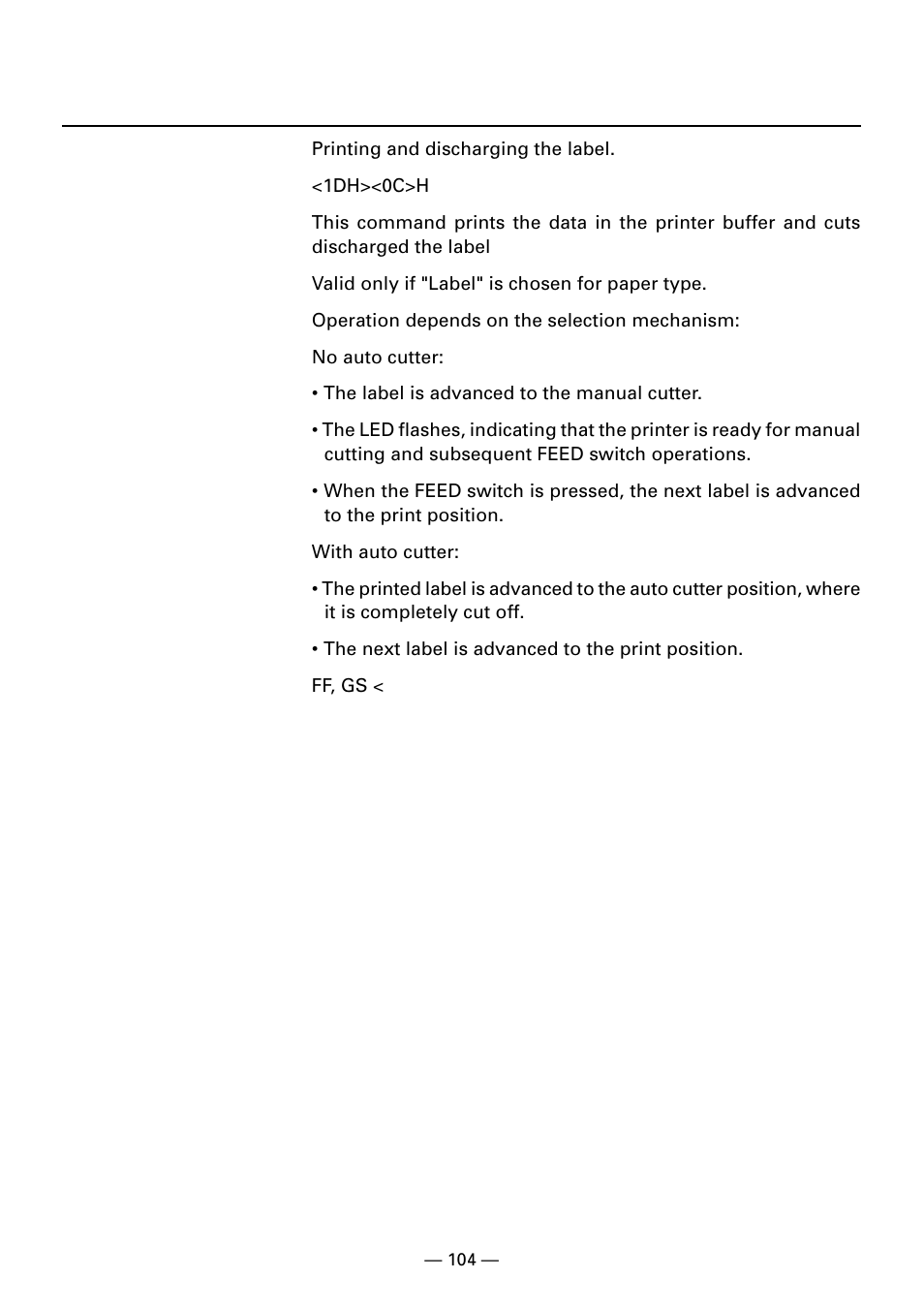 Gs ff | CITIZEN CBM1000II User Manual | Page 106 / 112