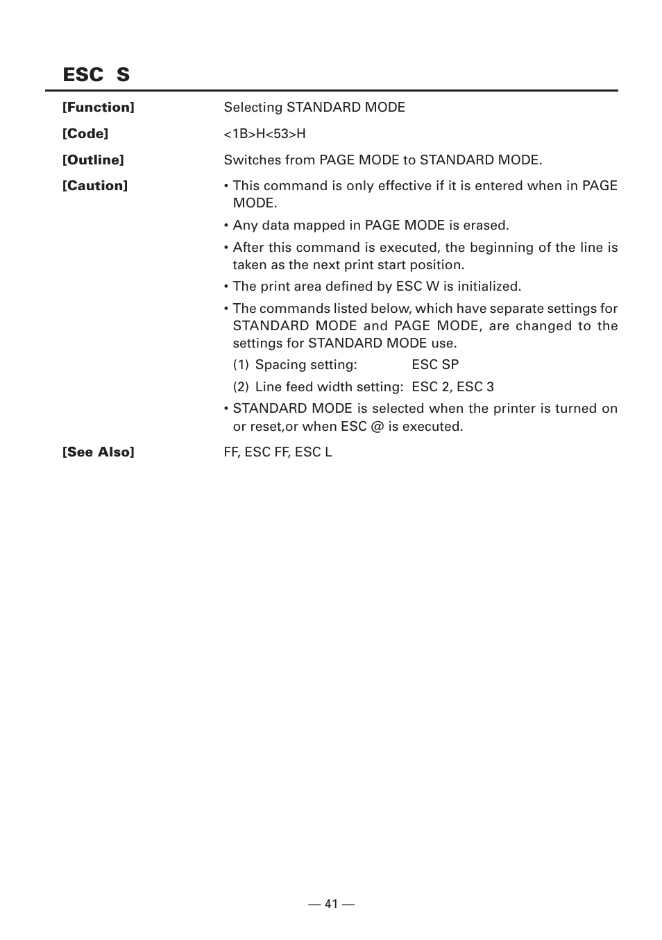 Esc s | CITIZEN CBM1000II User Manual | Page 43 / 112