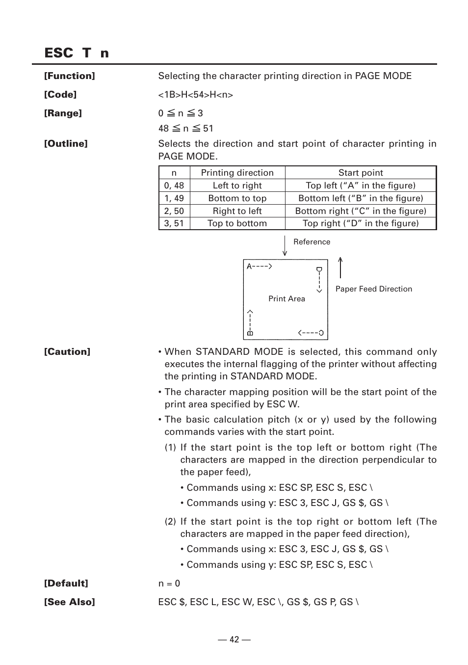 Esc t n | CITIZEN CBM1000II User Manual | Page 44 / 112