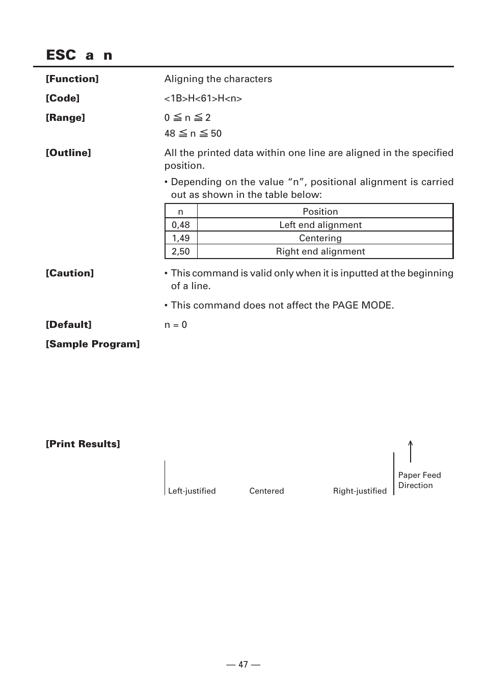 Esc a n | CITIZEN CBM1000II User Manual | Page 49 / 112