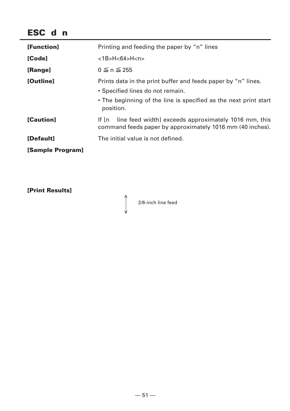 Esc d n | CITIZEN CBM1000II User Manual | Page 53 / 112