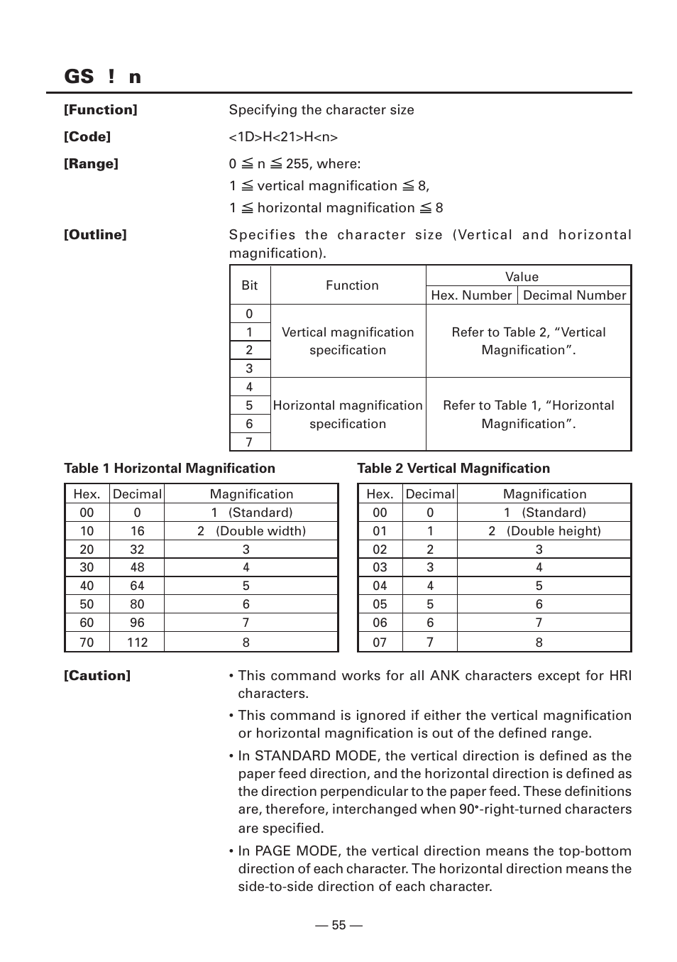 Gs ! n | CITIZEN CBM1000II User Manual | Page 57 / 112