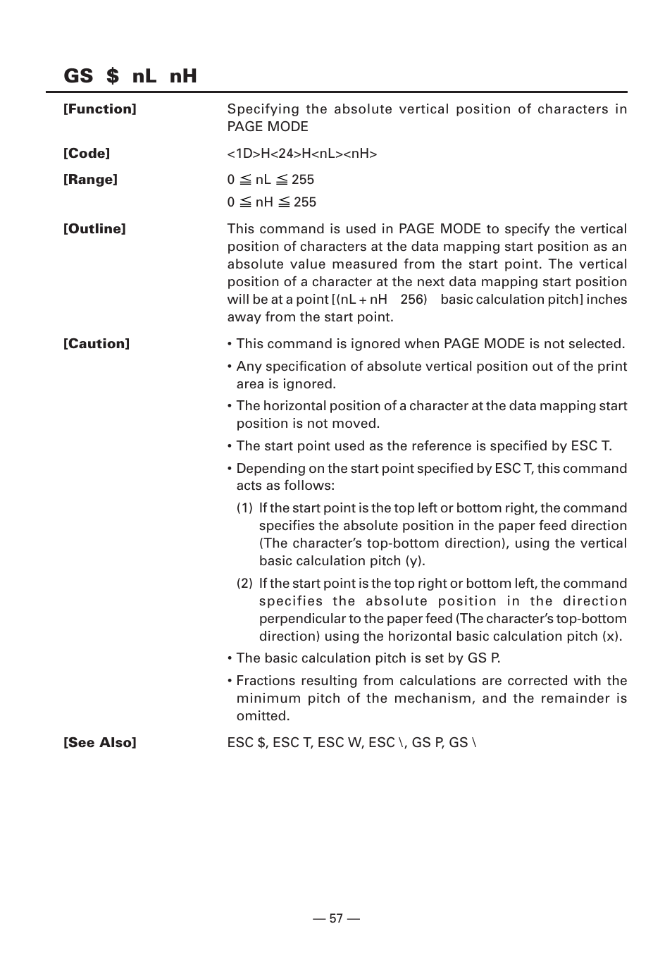 Gs $ nl nh | CITIZEN CBM1000II User Manual | Page 59 / 112