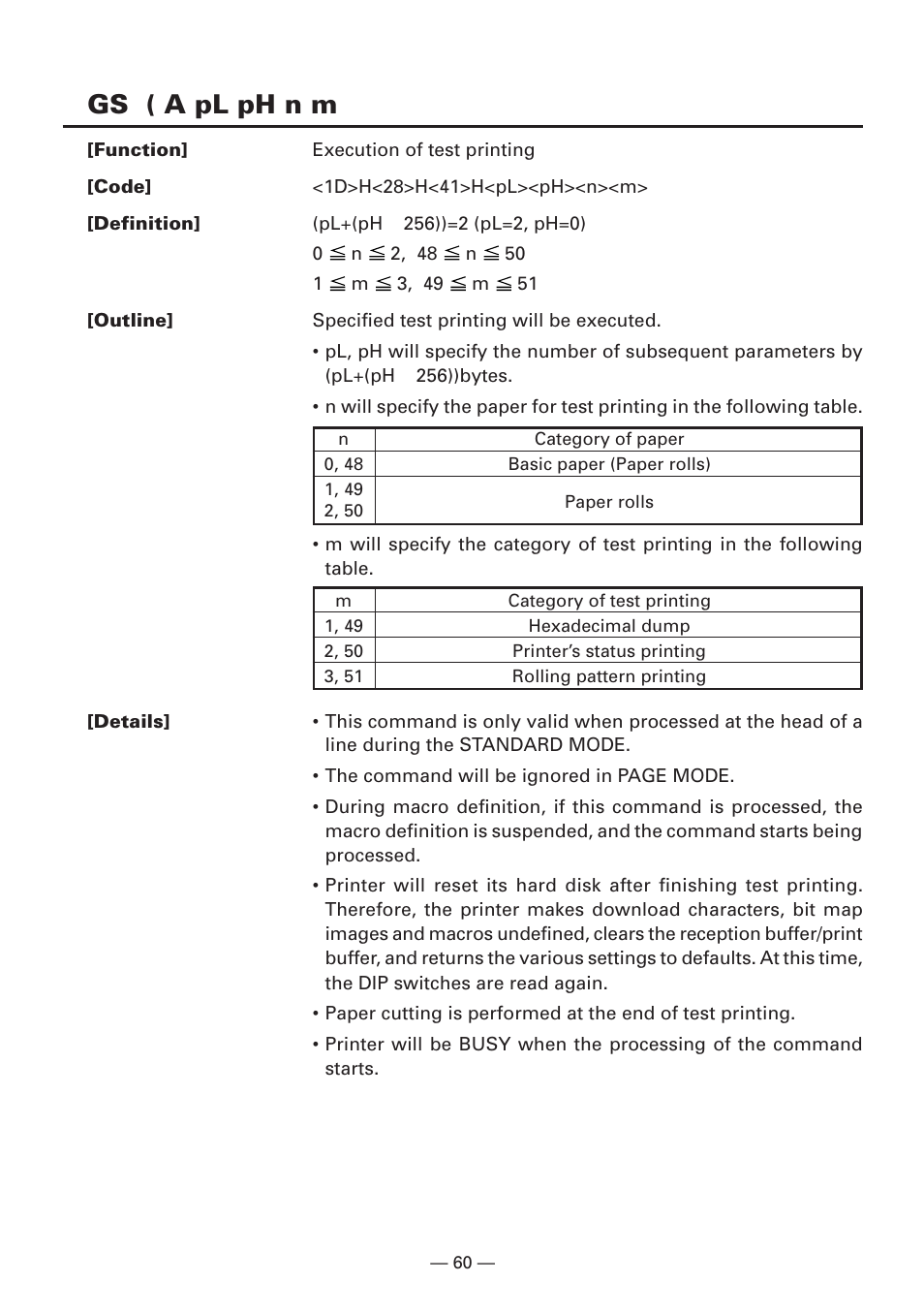 Gs ( a pl ph n m | CITIZEN CBM1000II User Manual | Page 62 / 112