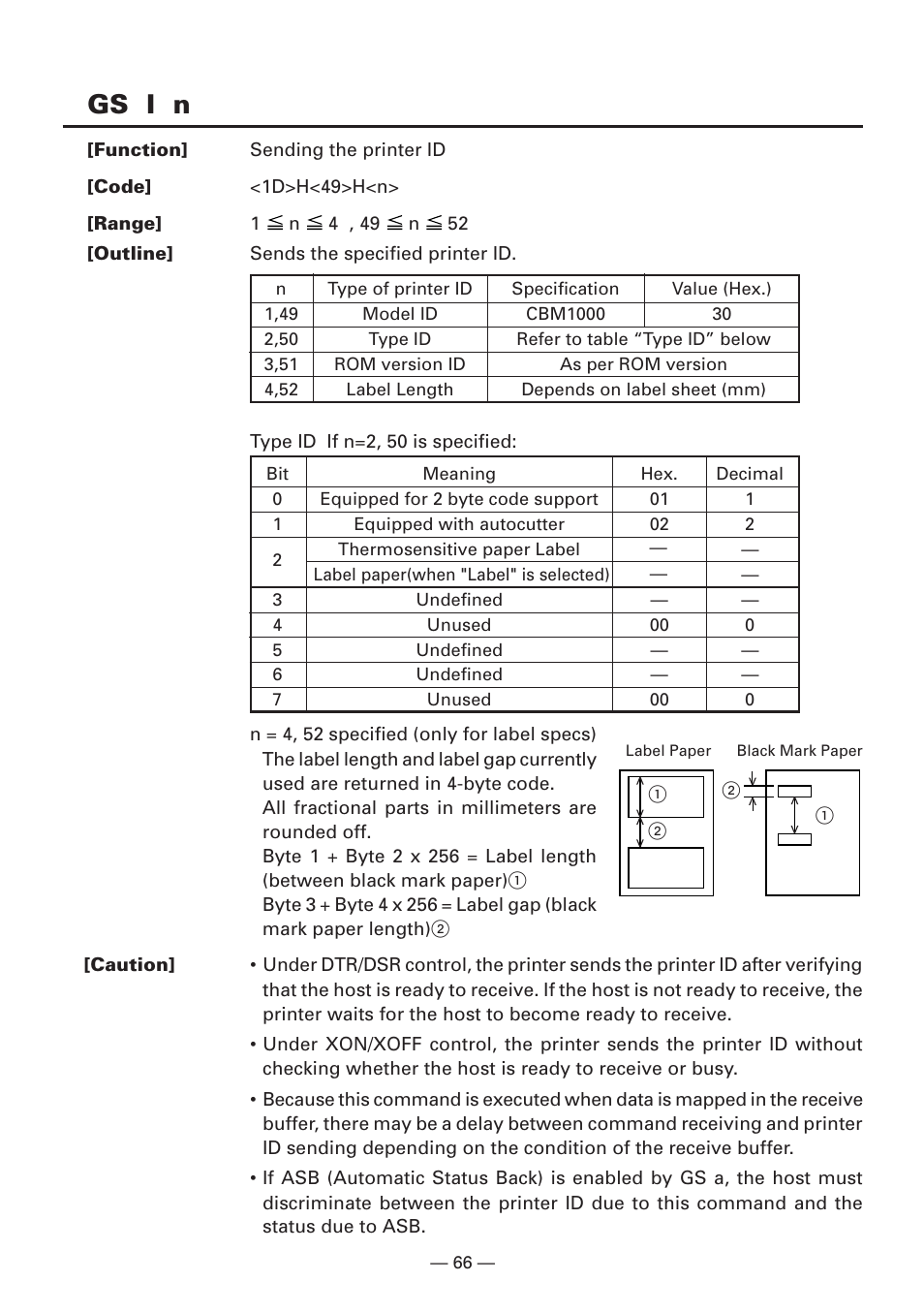 Gs i n | CITIZEN CBM1000II User Manual | Page 68 / 112