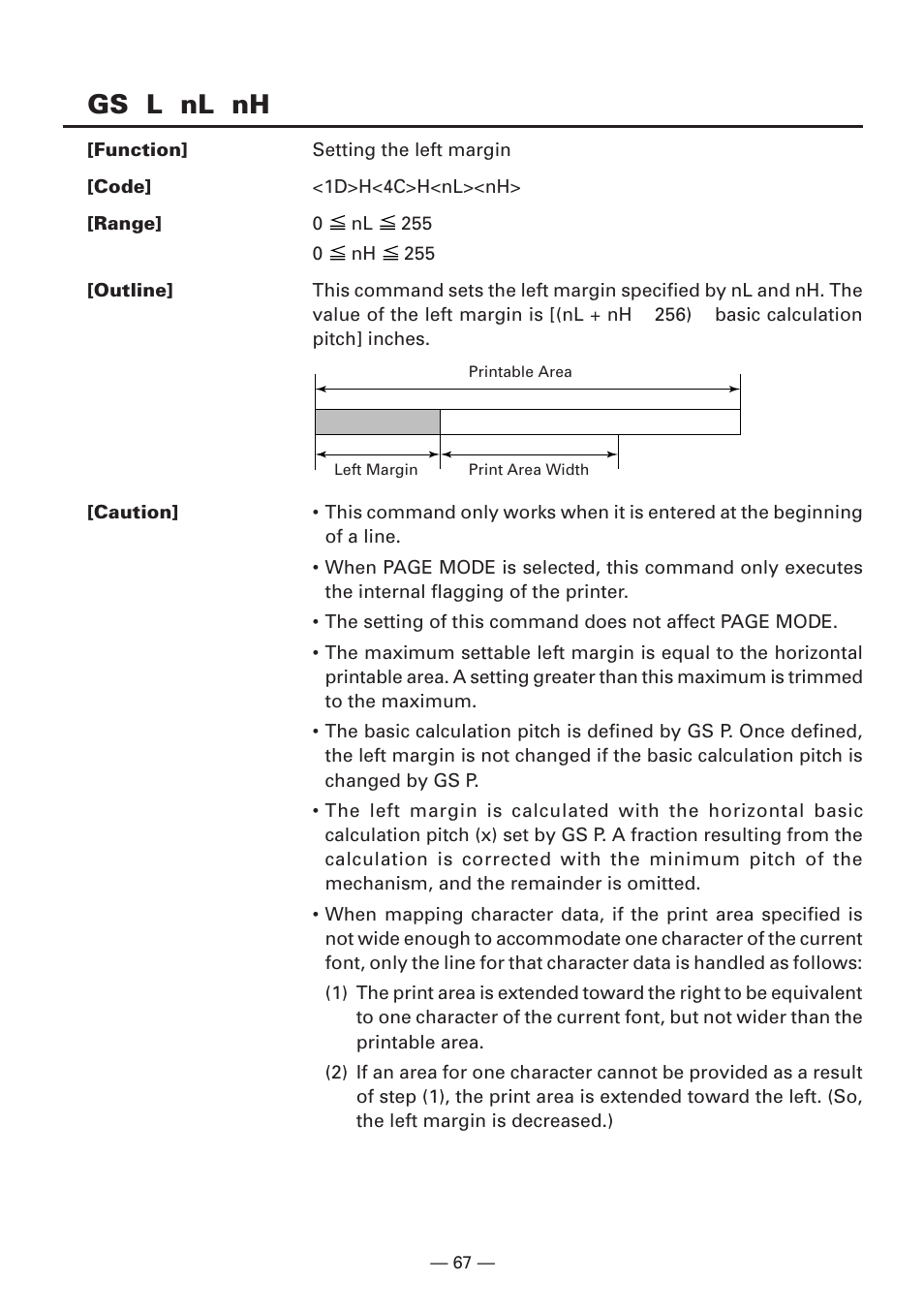 Gs l nl nh | CITIZEN CBM1000II User Manual | Page 69 / 112