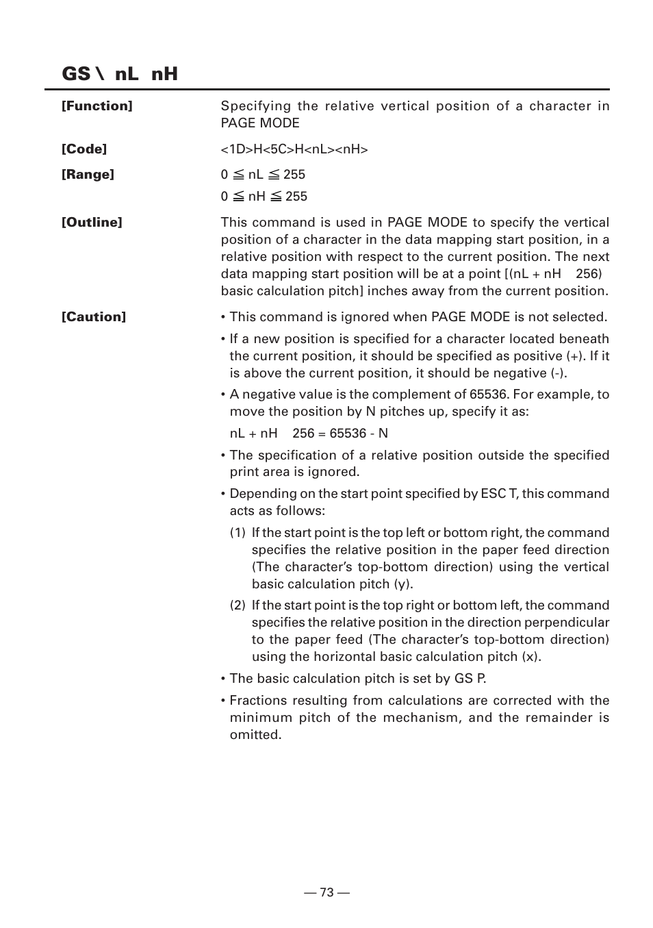 Gs \ nl nh | CITIZEN CBM1000II User Manual | Page 75 / 112