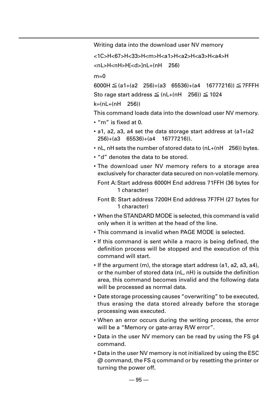 Fs g3 m a1 a2 a3 a4 nl nh d1…dk | CITIZEN CBM1000II User Manual | Page 97 / 112