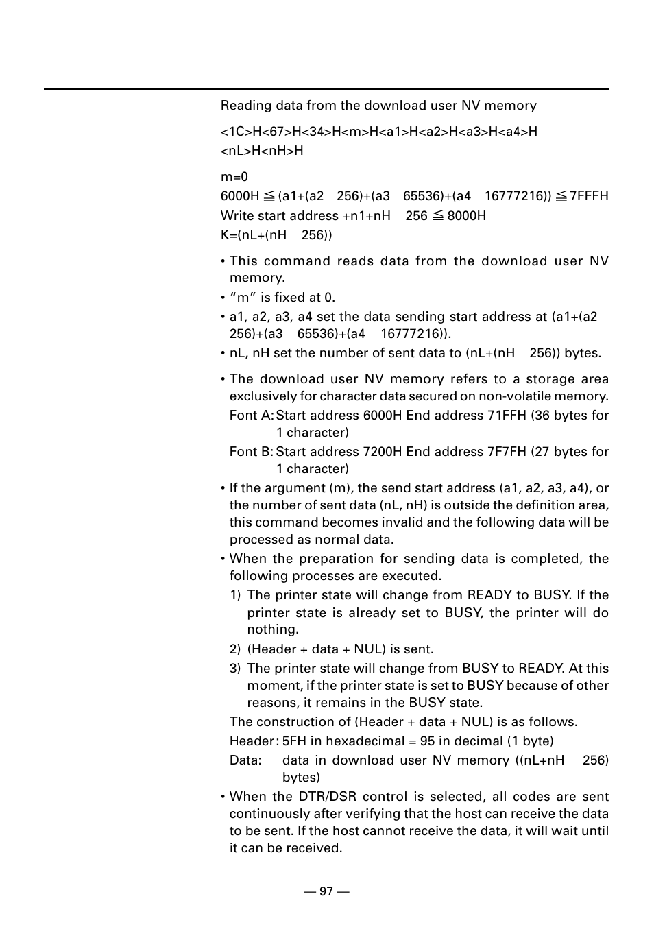 Fs g4 m a1 a2 a3 a4 nl nh | CITIZEN CBM1000II User Manual | Page 99 / 112