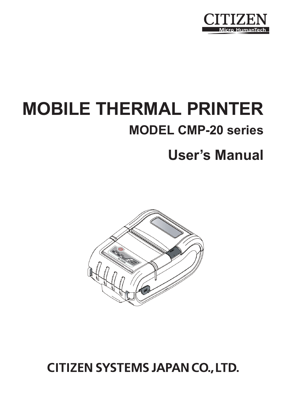 CITIZEN MOBILE THERMAL PRINTER CMP-20 User Manual | 33 pages