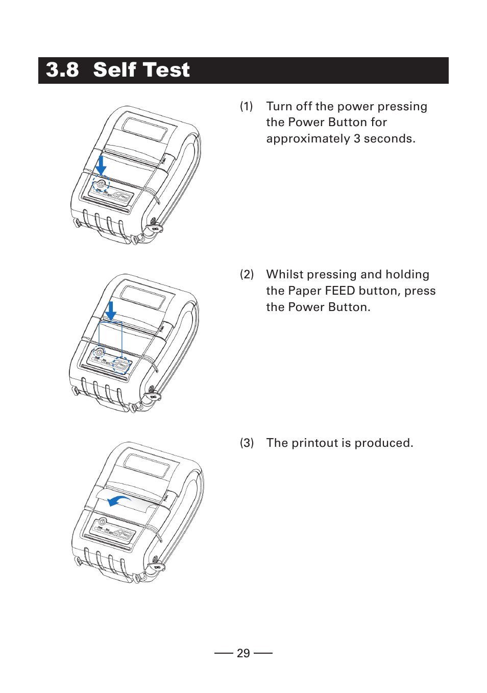 8 self test | CITIZEN MOBILE THERMAL PRINTER CMP-20 User Manual | Page 29 / 33