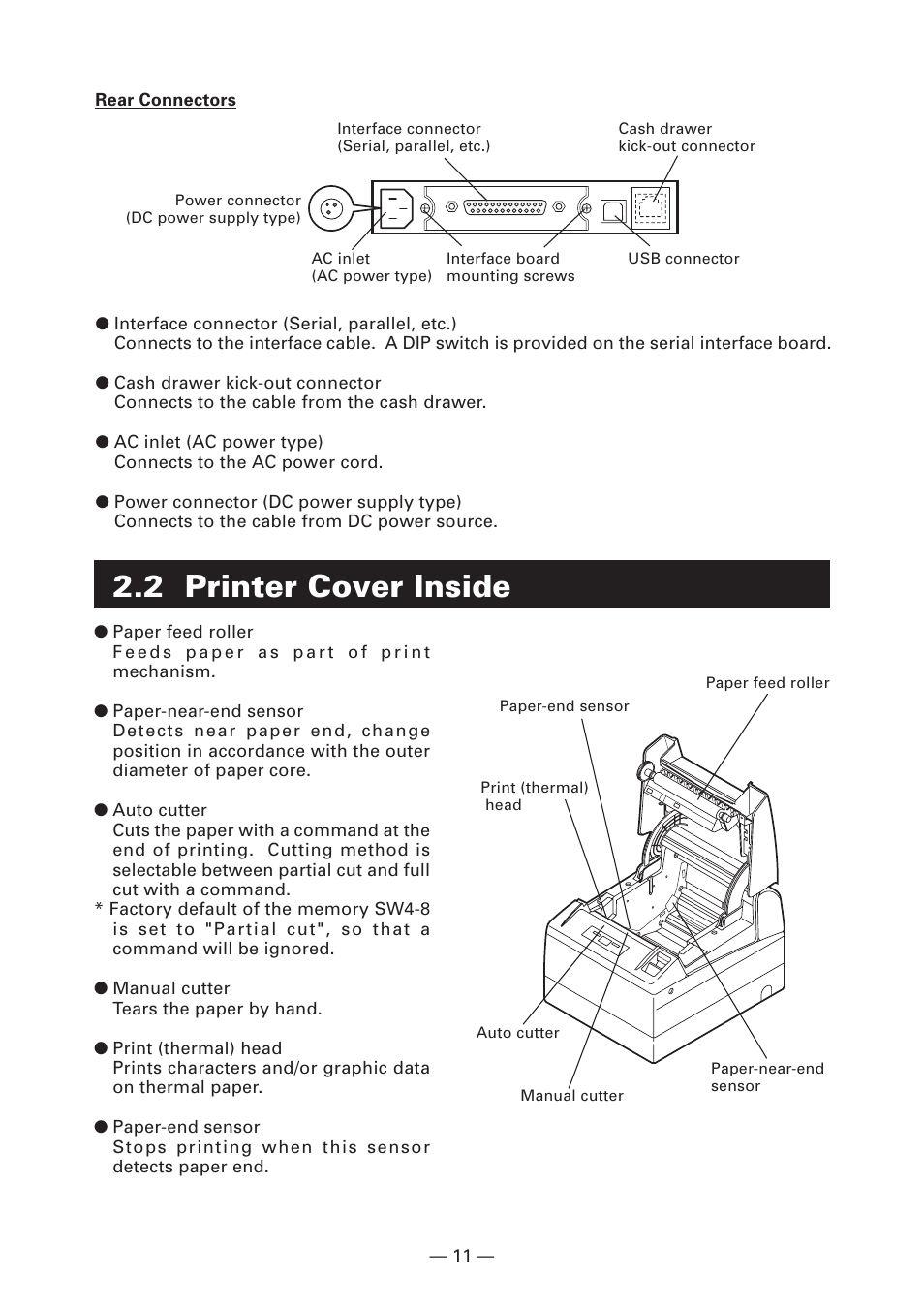 2 printer cover inside | CITIZEN CT-S4000DC User Manual | Page 14 / 136