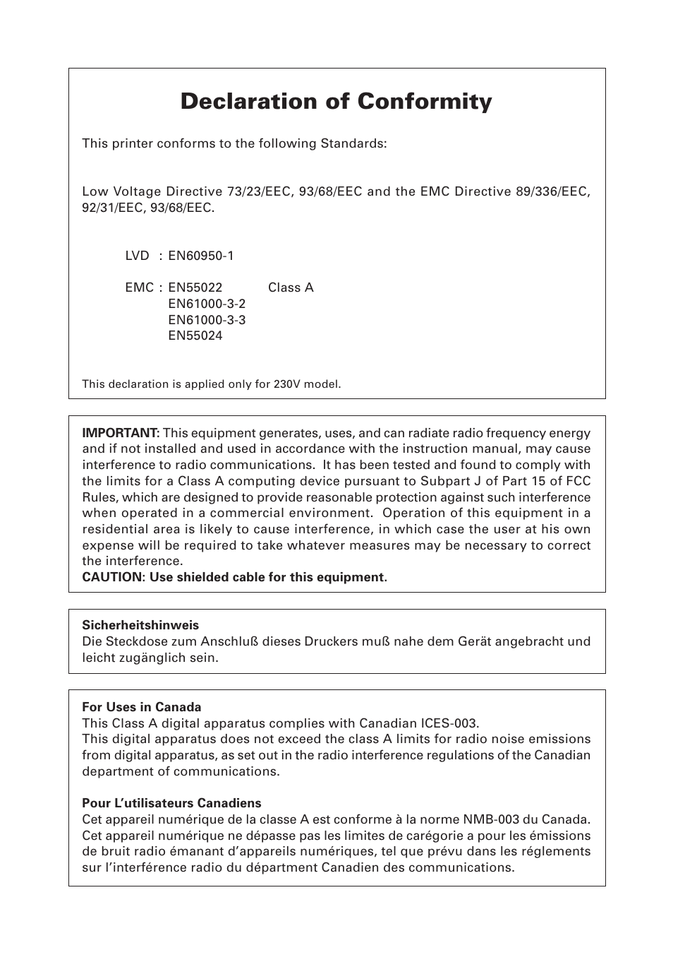 Declaration of conformity | CITIZEN CT-S4000DC User Manual | Page 2 / 136