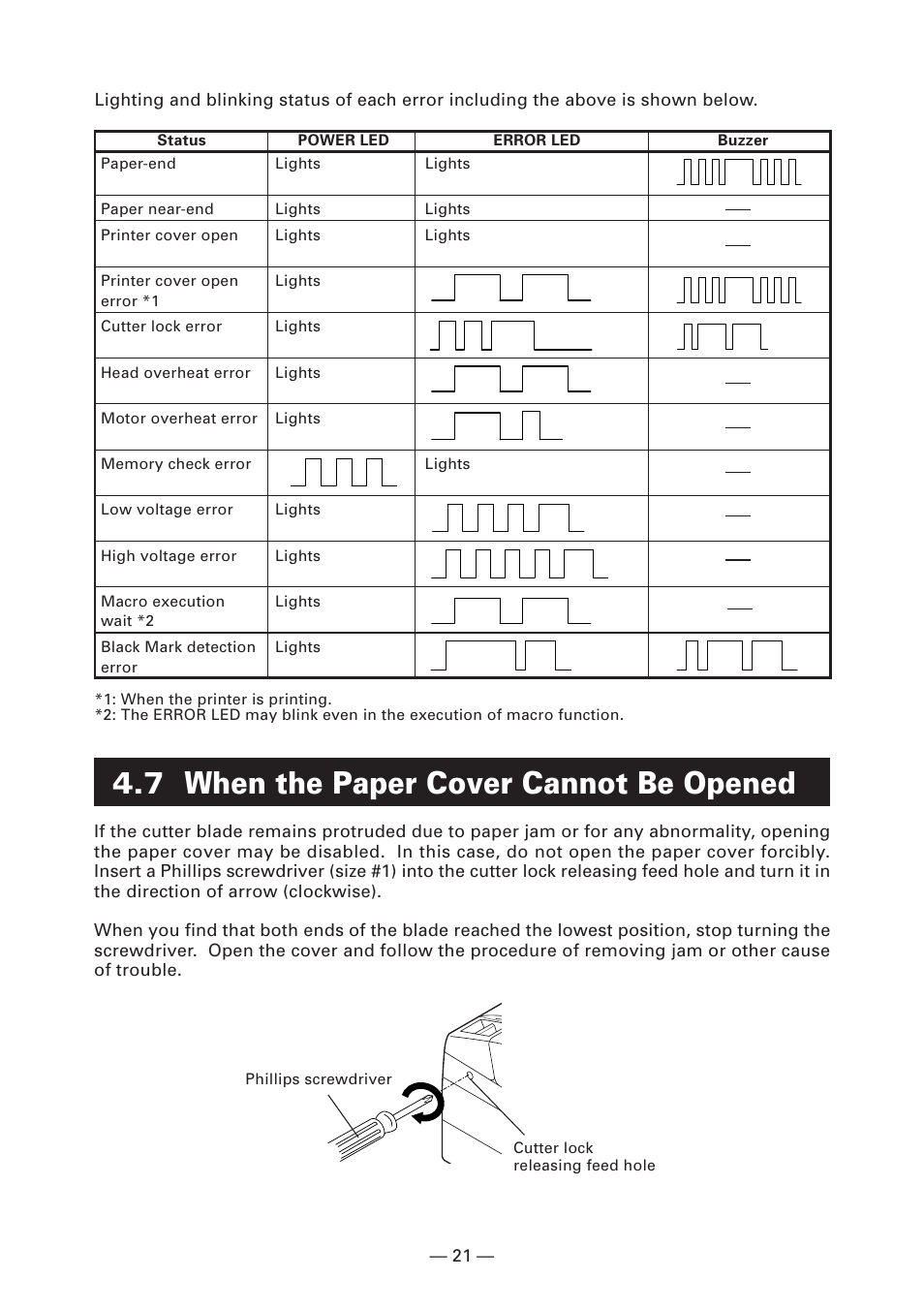 7 when the paper cover cannot be opened | CITIZEN CT-S4000DC User Manual | Page 24 / 136