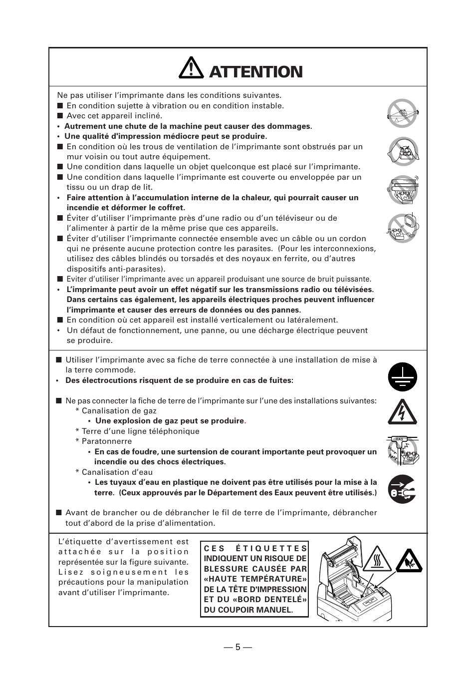 Attention | CITIZEN CT-S4000DC User Manual | Page 34 / 136