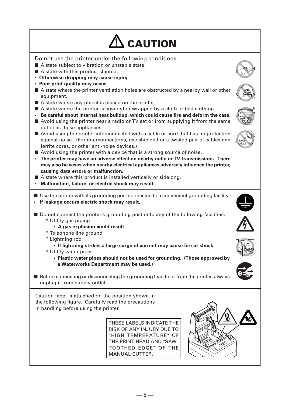 Caution | CITIZEN CT-S4000DC User Manual | Page 8 / 136