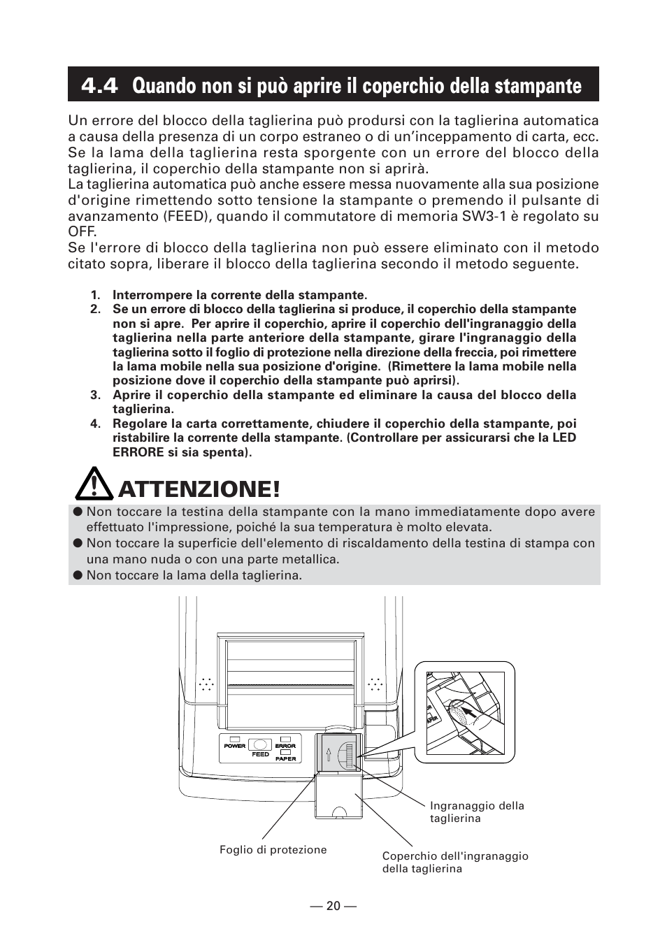 Attenzione | CITIZEN CT-S281 User Manual | Page 107 / 144