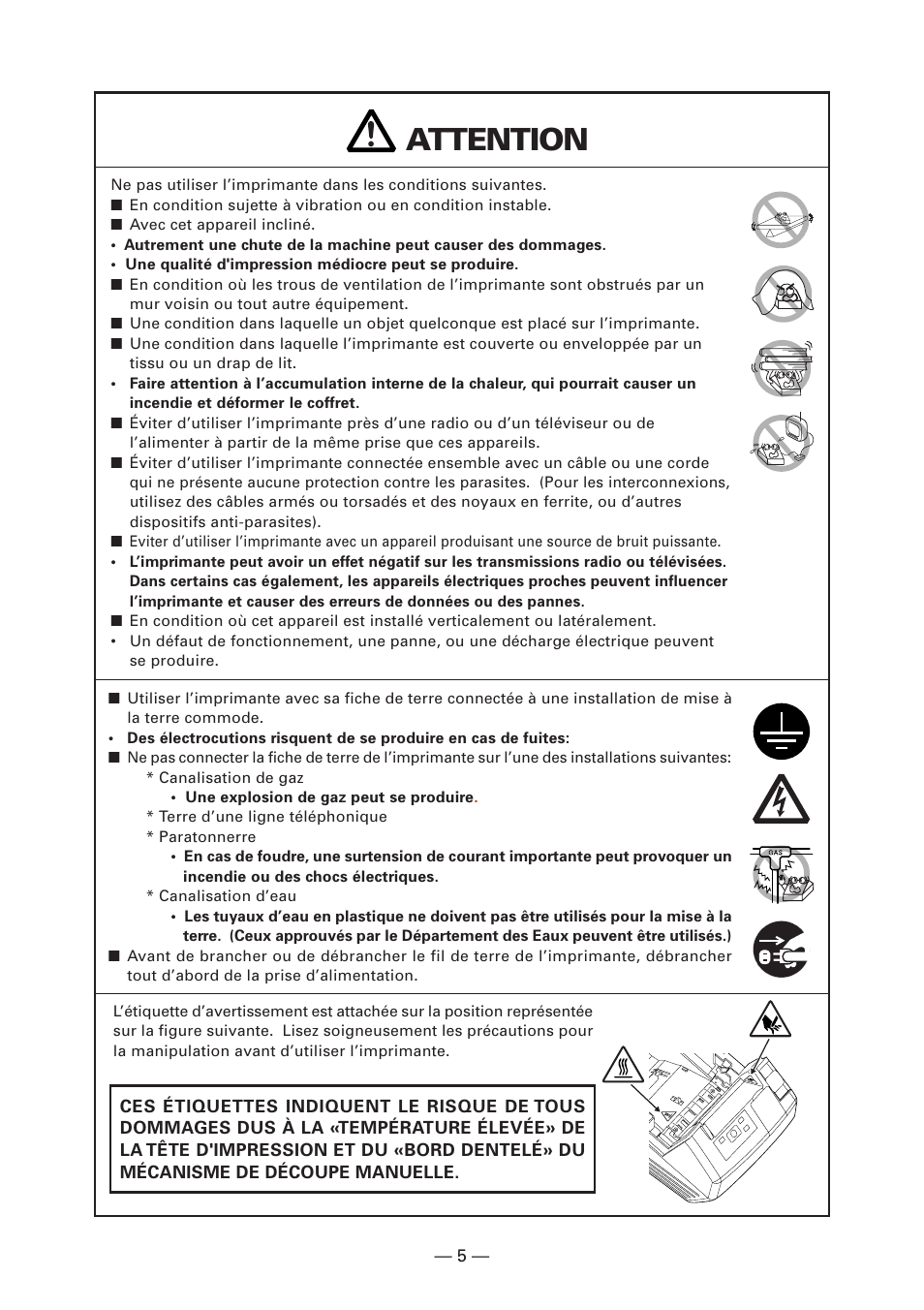 Attention | CITIZEN CT-S281 User Manual | Page 36 / 144