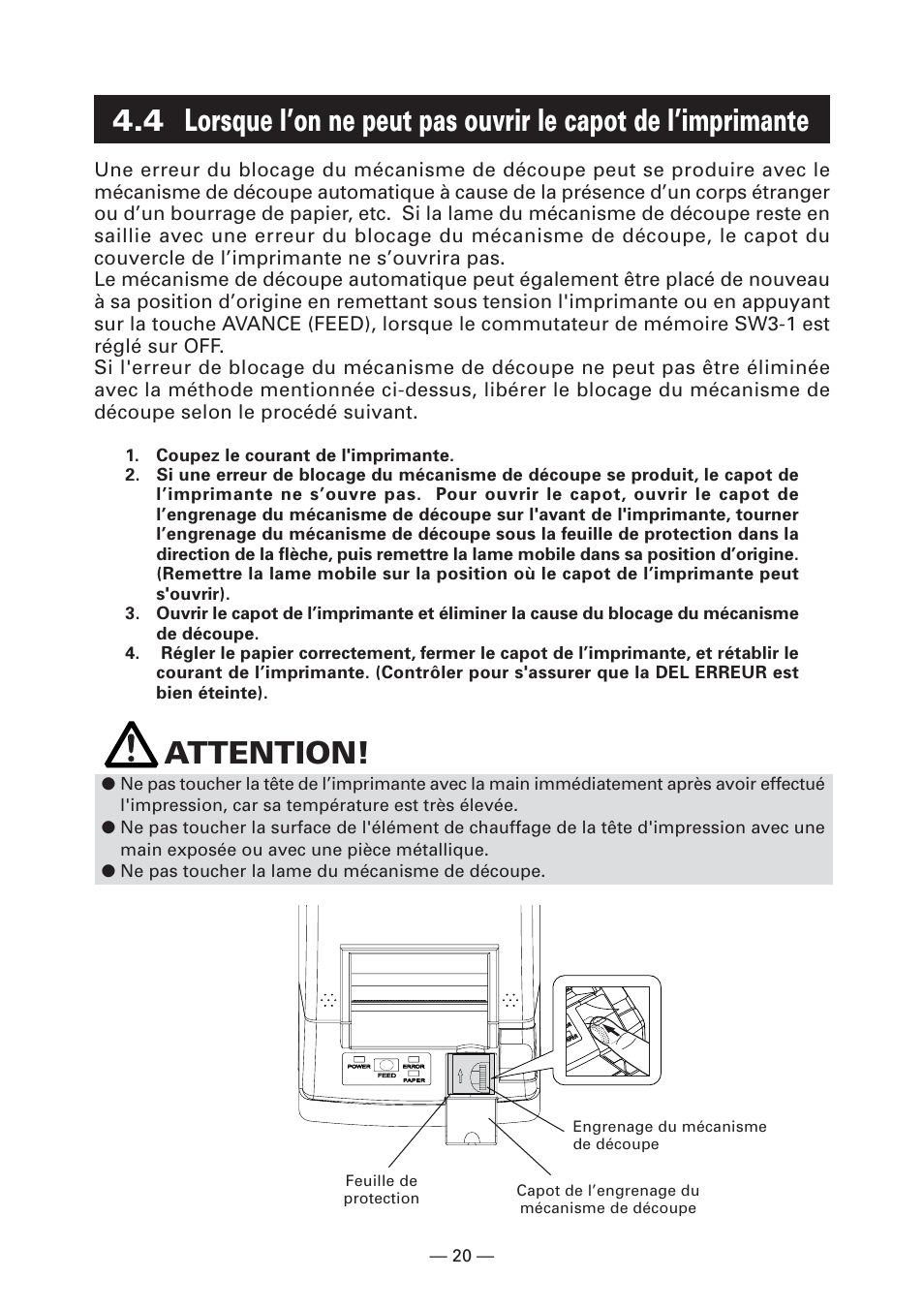 Attention | CITIZEN CT-S281 User Manual | Page 51 / 144