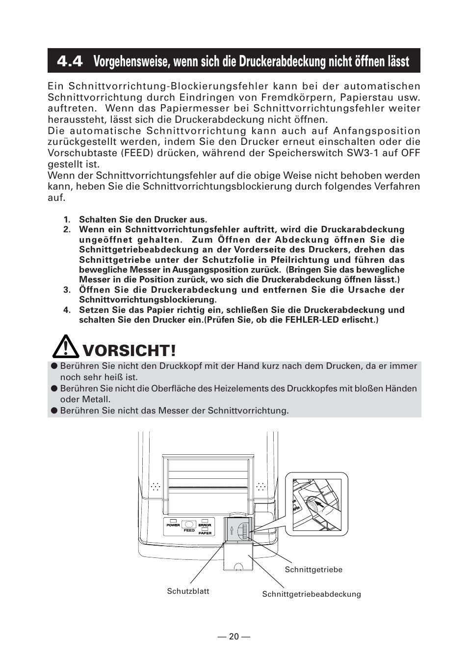 Vorsicht | CITIZEN CT-S281 User Manual | Page 79 / 144