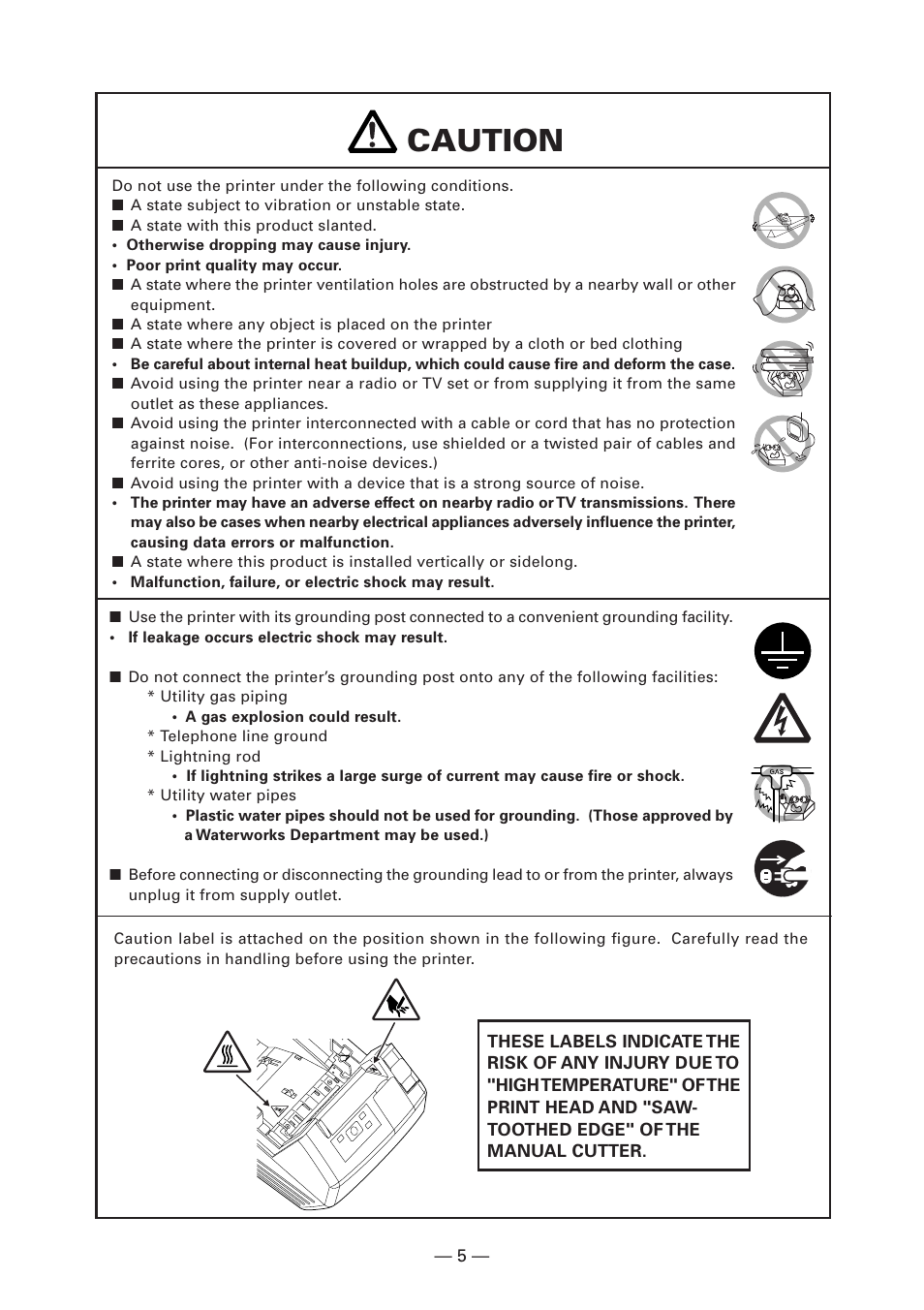 Caution | CITIZEN CT-S281 User Manual | Page 8 / 144